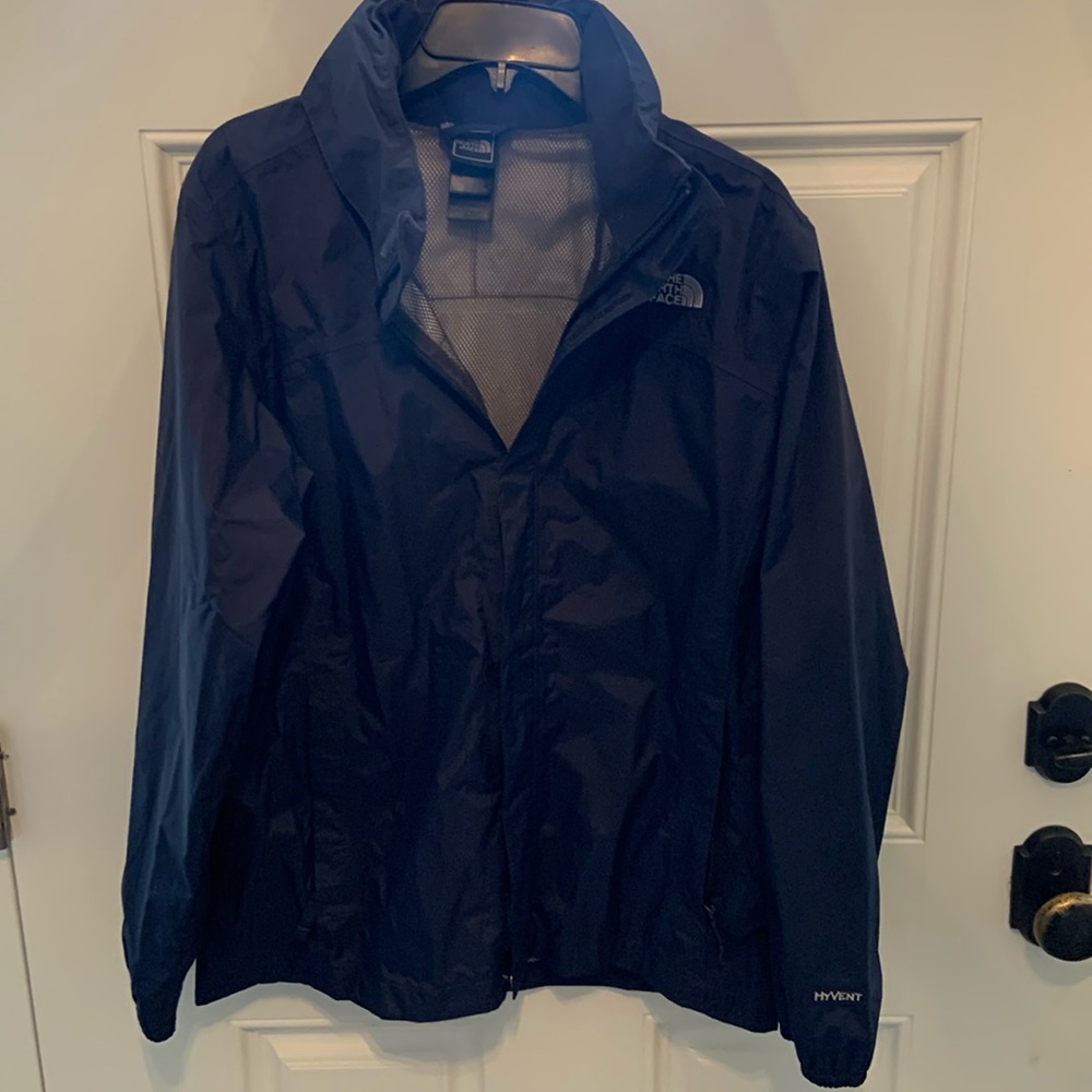 Navy Women’s XL Rain coat full zip The North Face